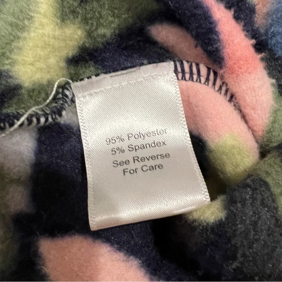 Vera Bradley Women's X Small Snap Collar Fleece Pullover Sweatshirt Pink Navy - Picture 5 of 5